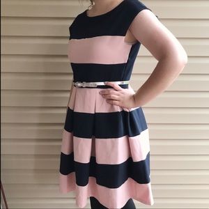 Covington Blush and Navy Striped Dress